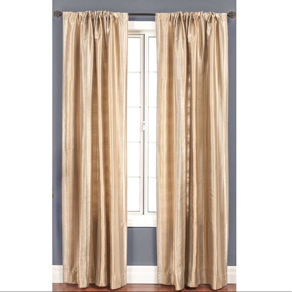 🆕 Gold Cosmo Stripe Curtain Panel 54 x 96 New in package. - Picture 1 of 16